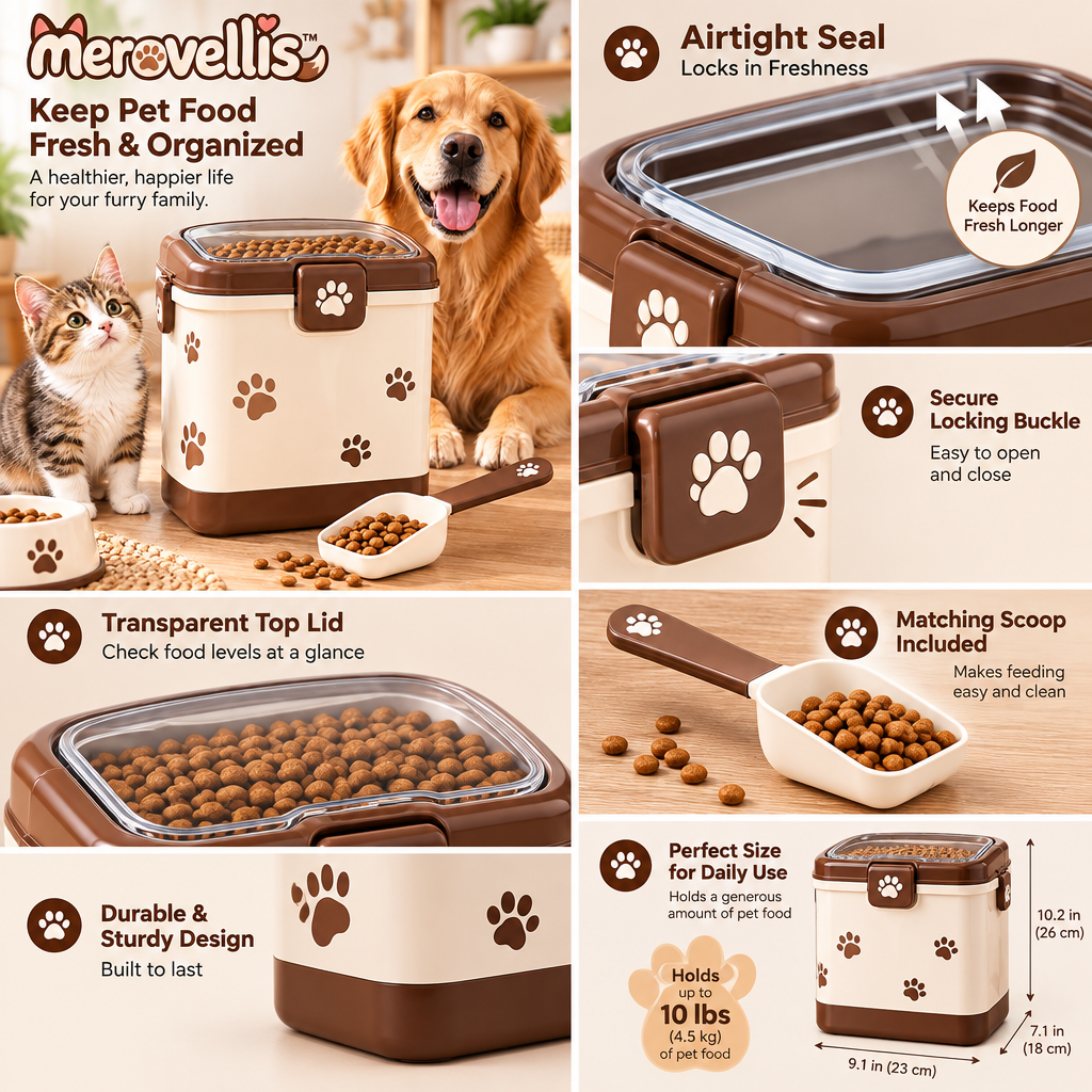 Merovellis™ Airtight Pet Food Storage Container