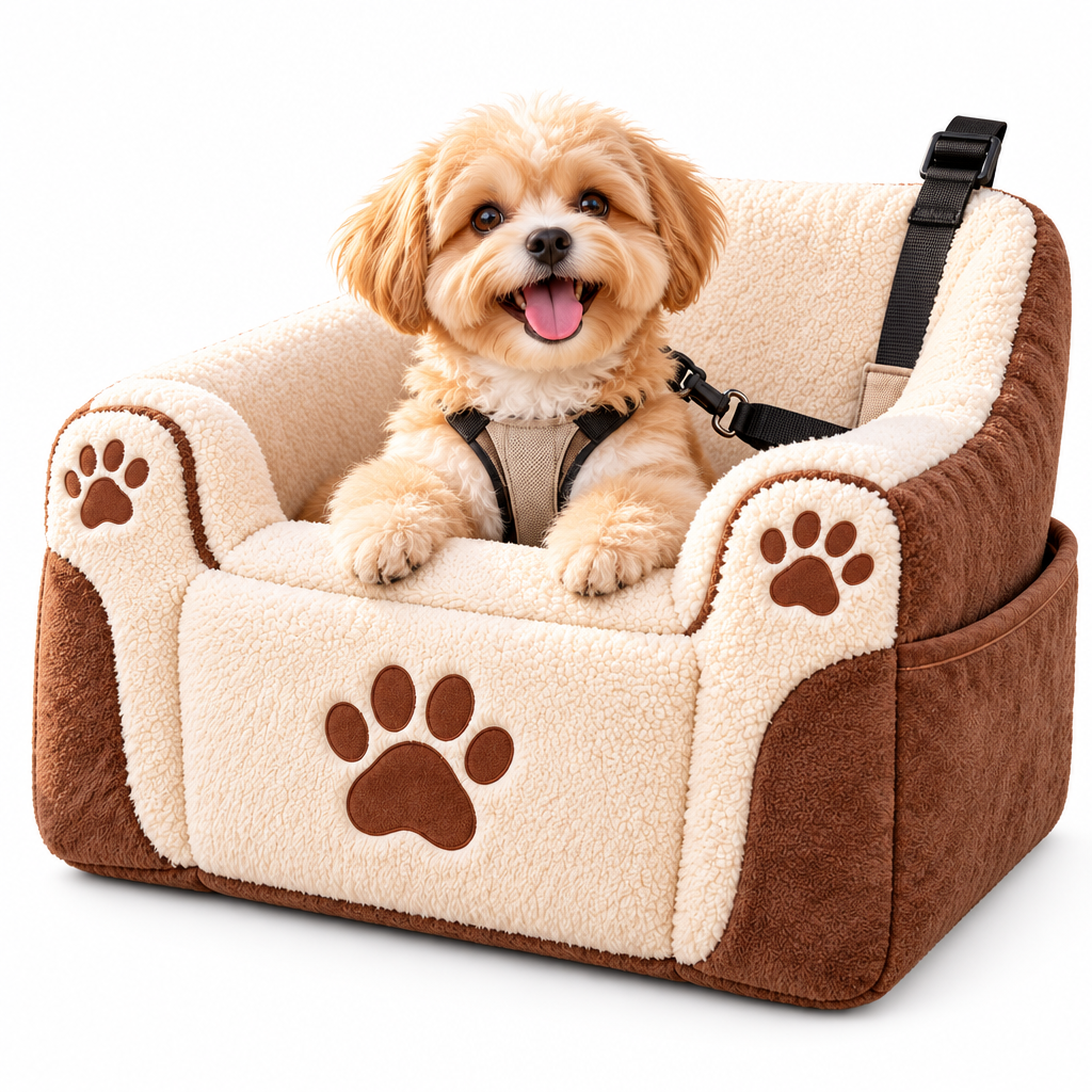 Merovellis™ Cozy Car Booster Seat for Small Dogs