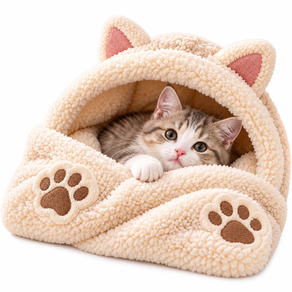 Merovellis™ Cozy Cat Cave Bed
