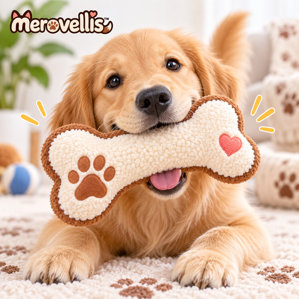 Merovellis™ Cozy Plush Bone Dog Toy