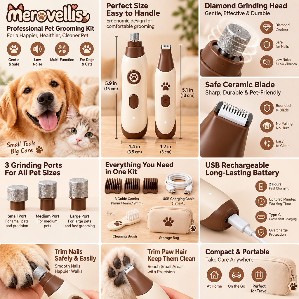Merovellis™ Electric Pet Grooming Kit