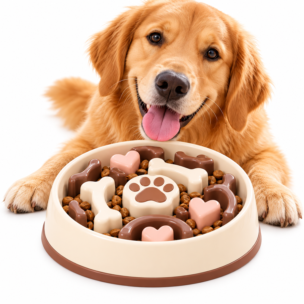 Merovellis™ Paw & Bone Slow Feeder Bowl