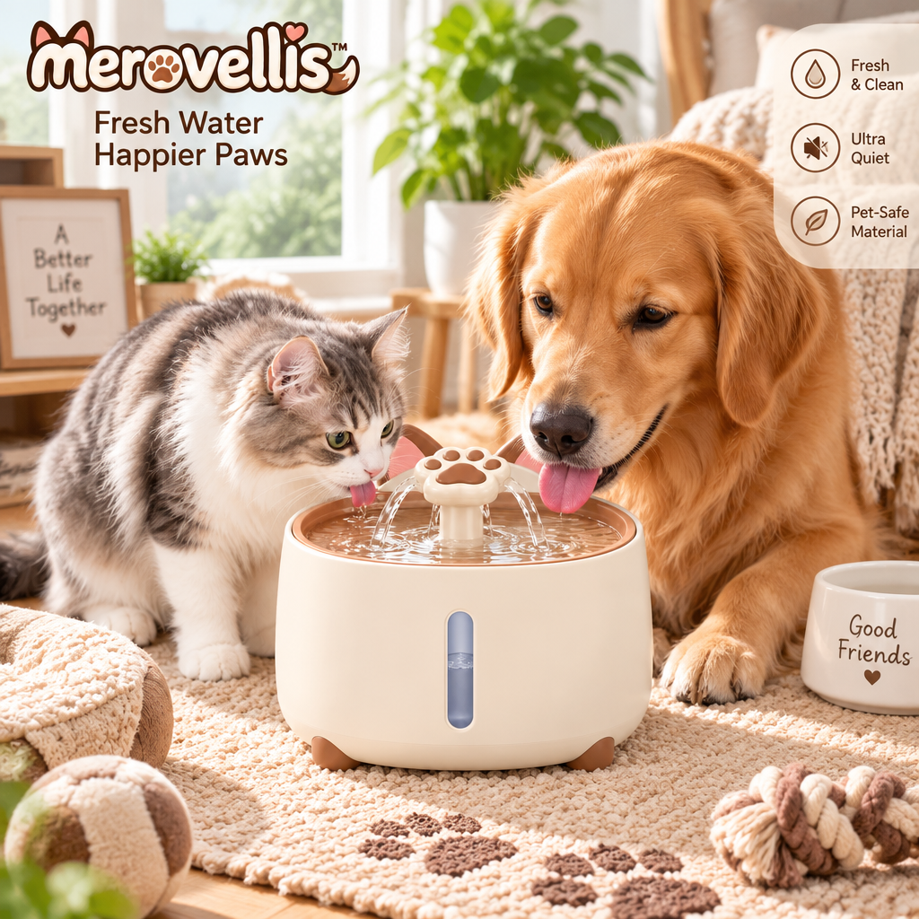 Merovellis™ Paw Fountain Pet Water Dispenser