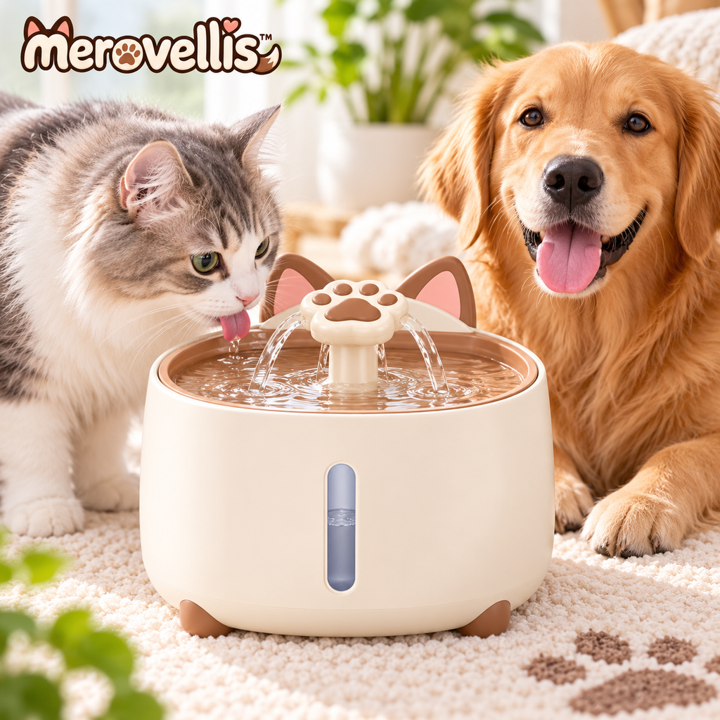 Merovellis™ Paw Fountain Pet Water Dispenser
