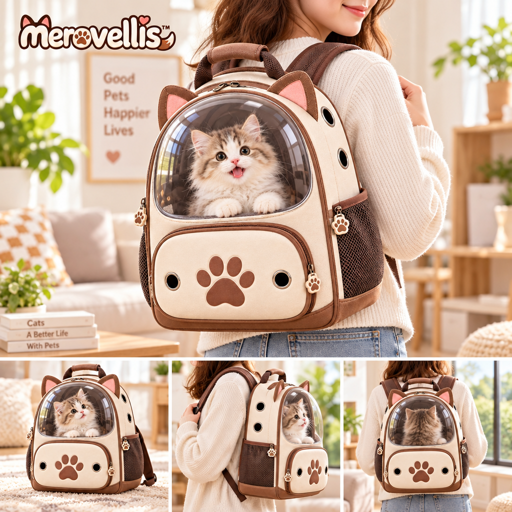 Merovellis™ Bubble Window Cat Carrier Backpack